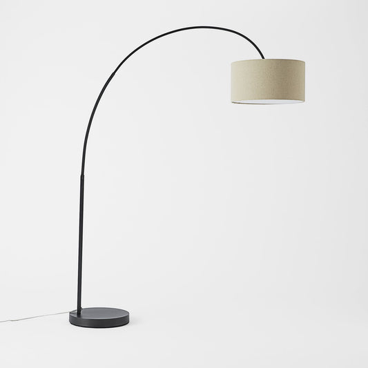 West Elm - Overarching Linen Shade Floor Lamp (79") - Living Room