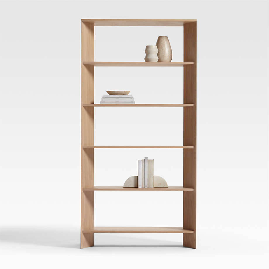 Crate & Barrel - Terrazza Natural Oak 5-Shelf Storage Bookshelf - Home Decor