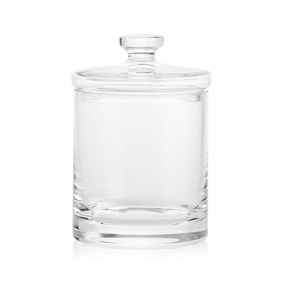 Crate & Barrel - Small Glass Canister - Storage Container For Bathroom/Vanity Container