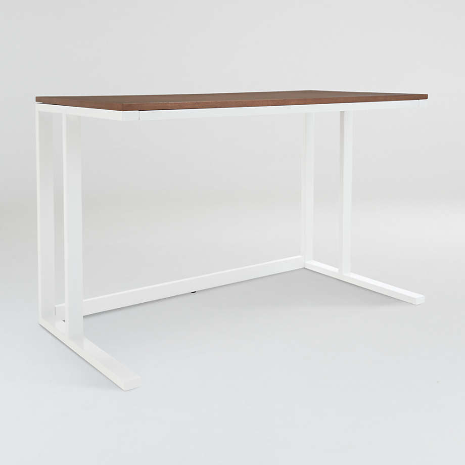 Crate & Barrel - Pilsen Salt Desk with Walnut & Glass Top - Standing Desk/Stand up Desk