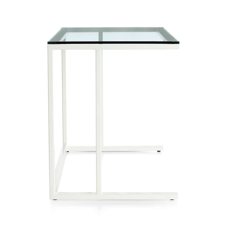 Crate & Barrel - Pilsen Salt Desk with Walnut & Glass Top - Standing Desk/Stand up Desk