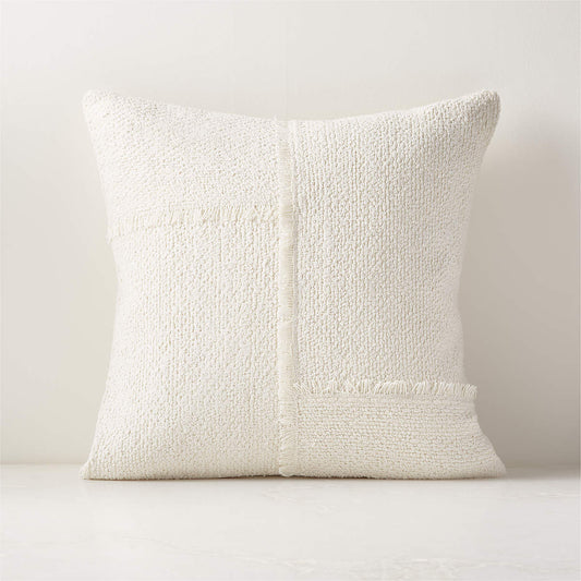 CB2 - Intersect Ivory White Boucle Throw Pillow  20" (Down-Alternative Insert) - Decorative Pillow