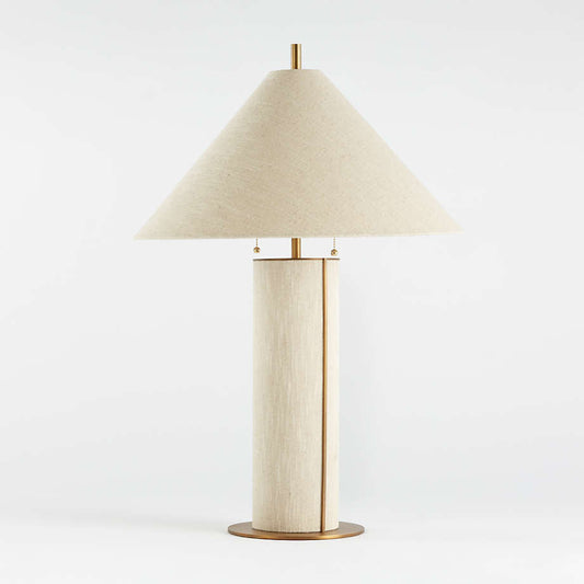Crate & Barrel - Remi Linen Table Lamp - Bedside/Desk