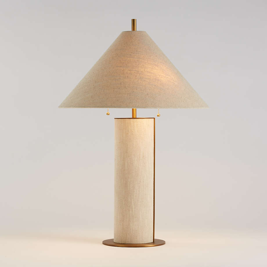 Crate & Barrel - Remi Linen Table Lamp - Bedside/Desk