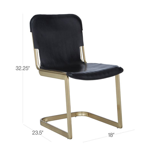 CB2 - Rake Black/Brown Leather Chair by Kravitz Design - Dining Chair - Single or Set of 4