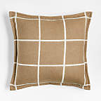 Crate & Barrel - Arctic Ivory Reversible Merino Wool Windowpane 20"x20" Throw Pillow - Decorative Pillow