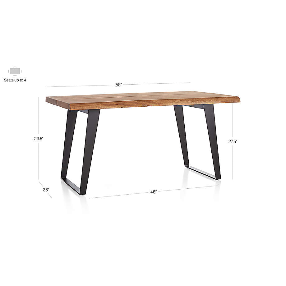 Crate & Barrel - Yukon Live Edge Solid Wood Dining Table - Kitchen Table