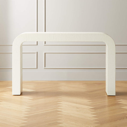 CB2 - Horseshoe Lacquered Linen Console Tables - Entryway